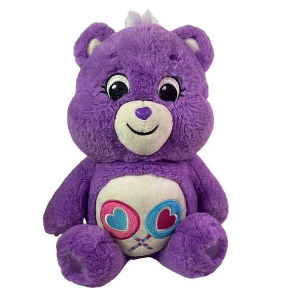 Care Bears Share Bear Purple 14” Plush Stuffed Animal Soft 2020 Basic Fun - Picture 2 of 11